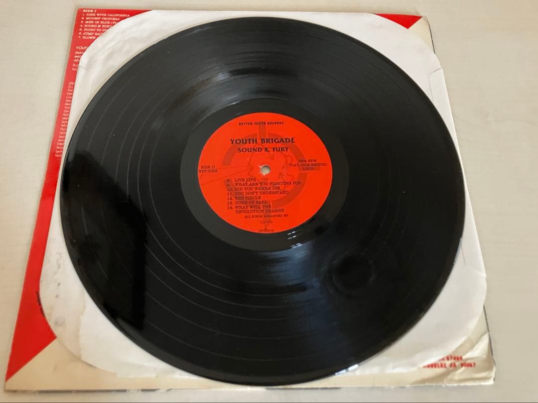 Youth Brigade - Sound & Fury LP Vinyl Record, Better Youth Records, 1983 Hardcor