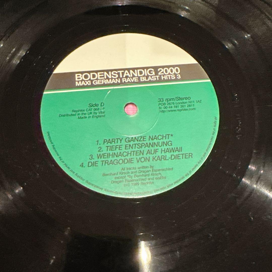 Bodenstandig 2000 Maxi German Rave Blast Hits 3 LP Rephlex Electronic Vinyl