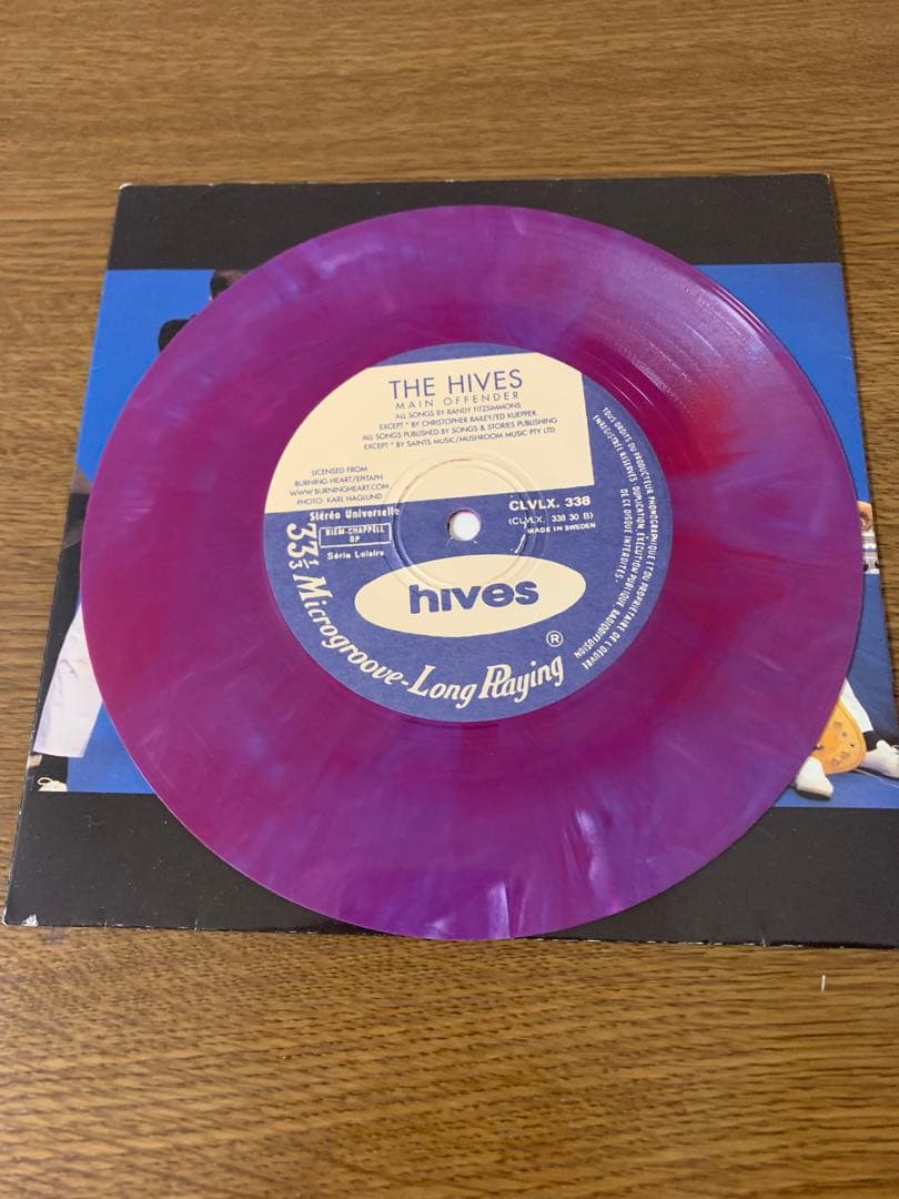 The Hives - Main Offender 7" Purple Vinyl Record Rare Garage Punk