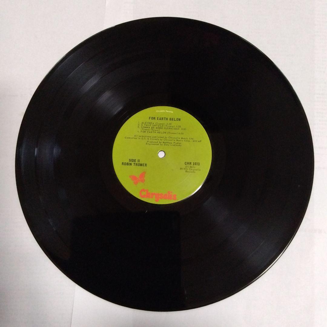 Robin Trower - For Earth Below LP 1975 Hard Rock Vinyl Chrysalis Records