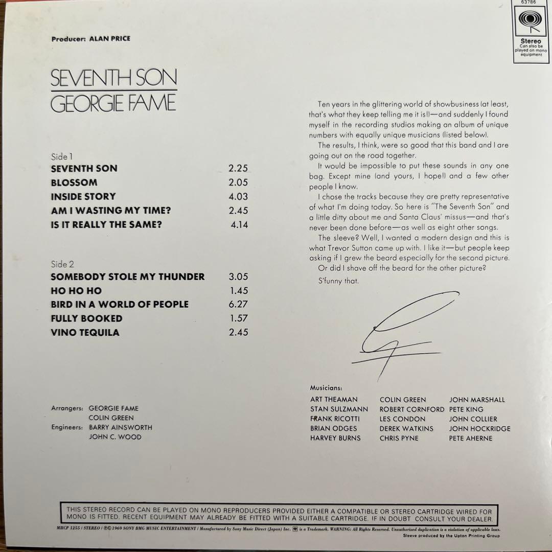 Georgie Fame - Seventh Son CD Paper Sleeve Japan Press Reissue 2006 with OBI