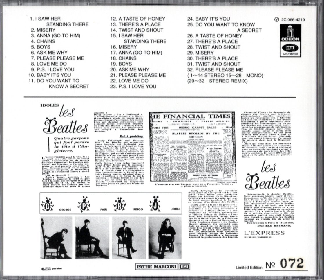 Beatles CD Les Beatles N1 Stereo Mono Limited NO Made in 1997 Used | Japansoundstore