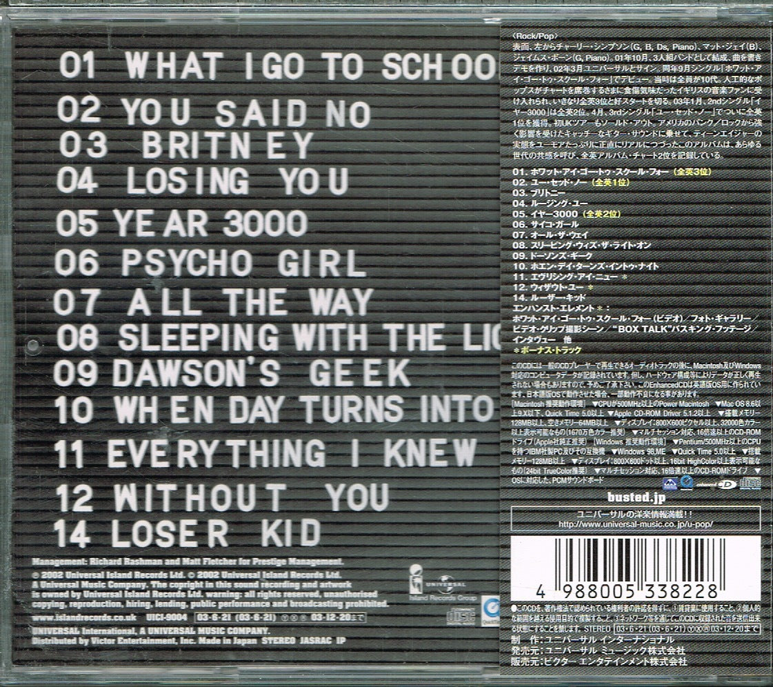 Busted The Hindu Times Japanese CD 2002 Band Japan Used | Japansoundstore
