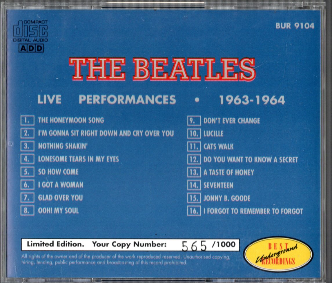 Beatles 4CD Live Performances 1962-64 Japan & Italy Vintage Used | Japansoundstore