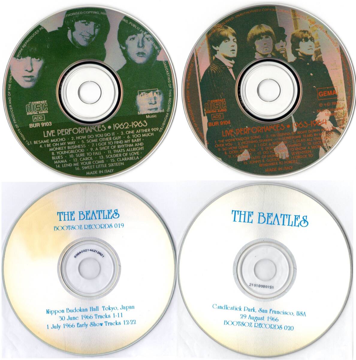 Beatles 4CD Live Performances 1962-64 Japan & Italy Vintage Used | Japansoundstore