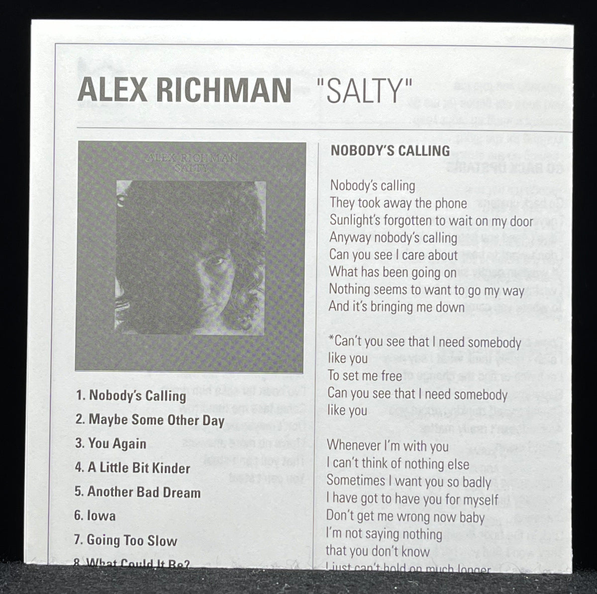 Alex Richman Salty CD Limited Edition Paper Jacket Used | Japansoundstore