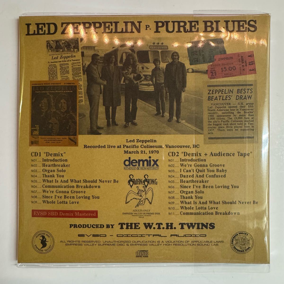 Led Zeppelin Pb DEMIX 2CD + Photo Book 1970 Vancouver Live Limited 100 Numb | Japansoundstore