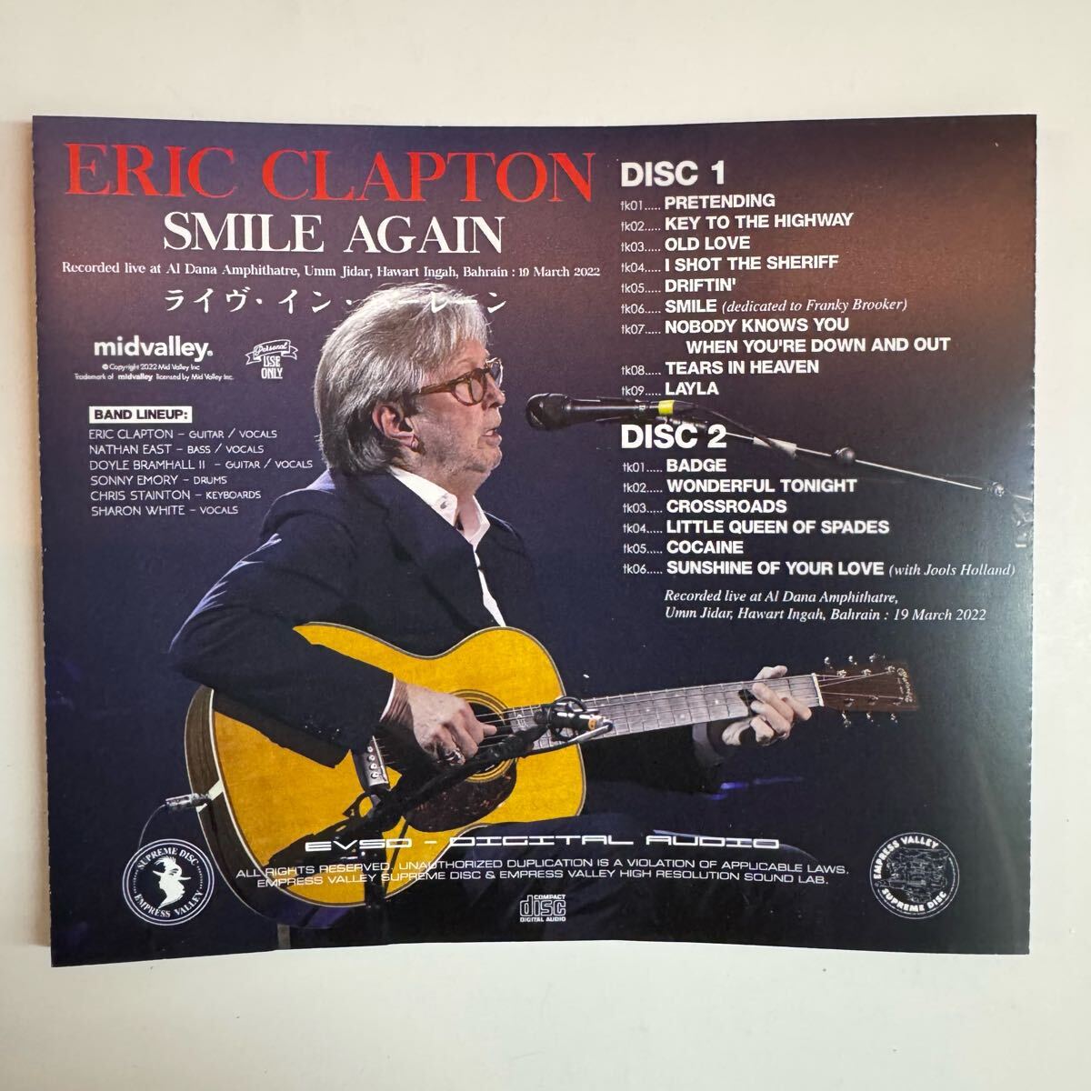 Eric Clapton Smile Again 2CD Live Bahrain 2022 Special Price | Japansoundstore
