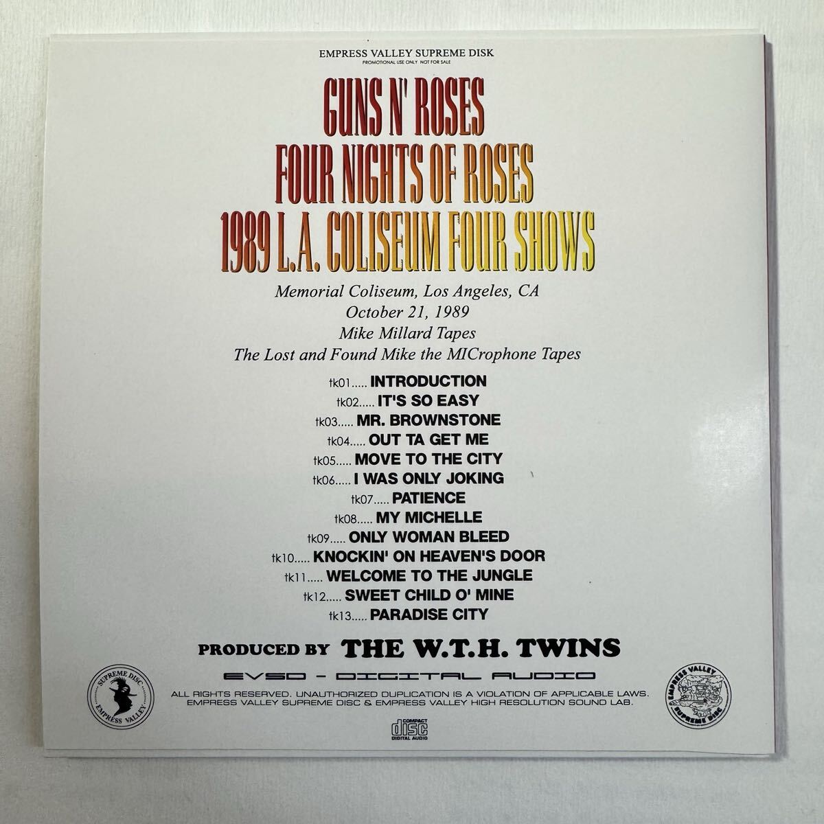 Guns N' Roses Four Nights of Roses 1989 LA Coliseum 4 Shows 6CD Box Set & 5 T-Sh | Japansoundstore