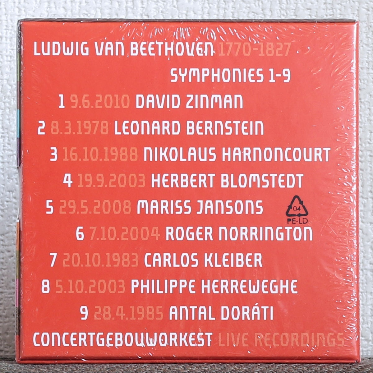 Beethoven Complete Symphonies CD Box Set Bernstein, Kleiber, Concertgebouw Used | Japansoundstore