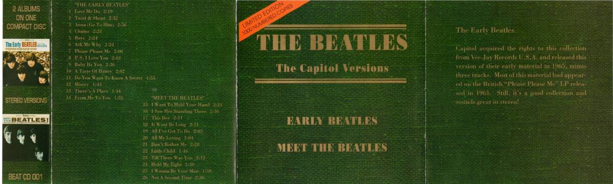 Beatles CD Early & Meet The Beatles Limited No EU 1994 2-in-1 Press Edition | Japansoundstore