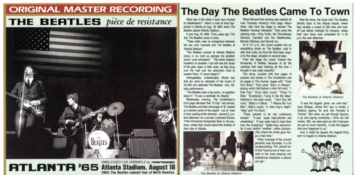 Beatles Atlanta '65 Original Master Recording CD Limited No Photo Card Japan 199 | Japansoundstore