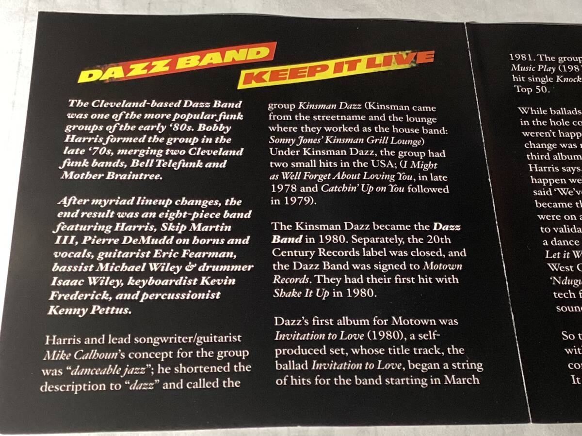 Dazz Band Keep It Live 12" CD Bonus Track AORlimited/Used | Japansoundstore