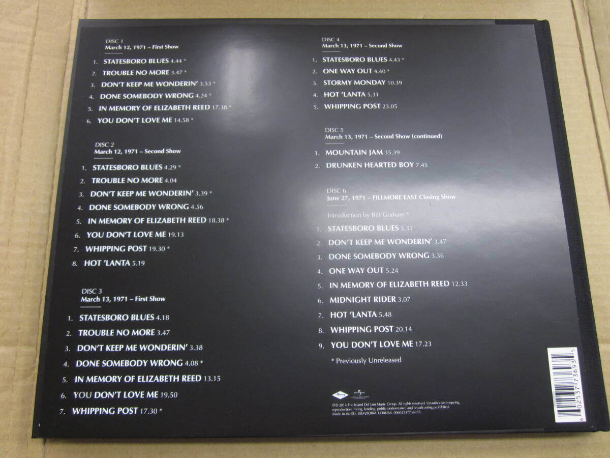 Allman Brothers Band 1971 Fillmore East 6CD Import Limited Edition Used | Japansoundstore
