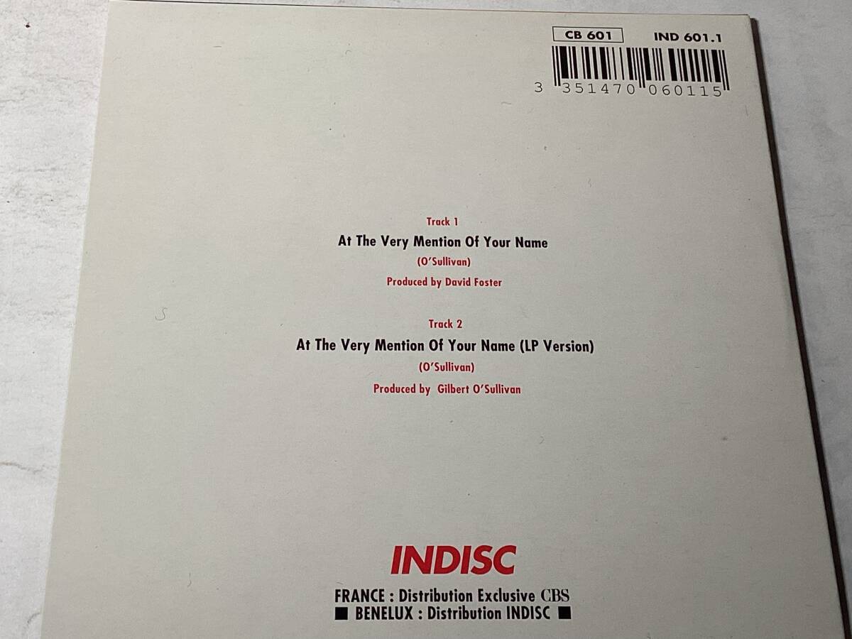 Gilbert O'Sullivan EU CD At the Very Mention of Your Name David Foster Produced | Japansoundstore