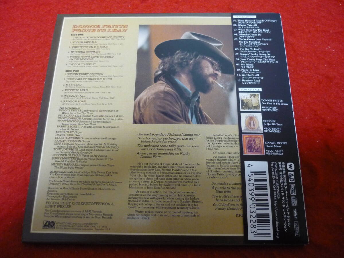 Donnie Fritts Prone to Lean 1974 CD Japan Limited Paper Jacket 12 Songs Used | Japansoundstore
