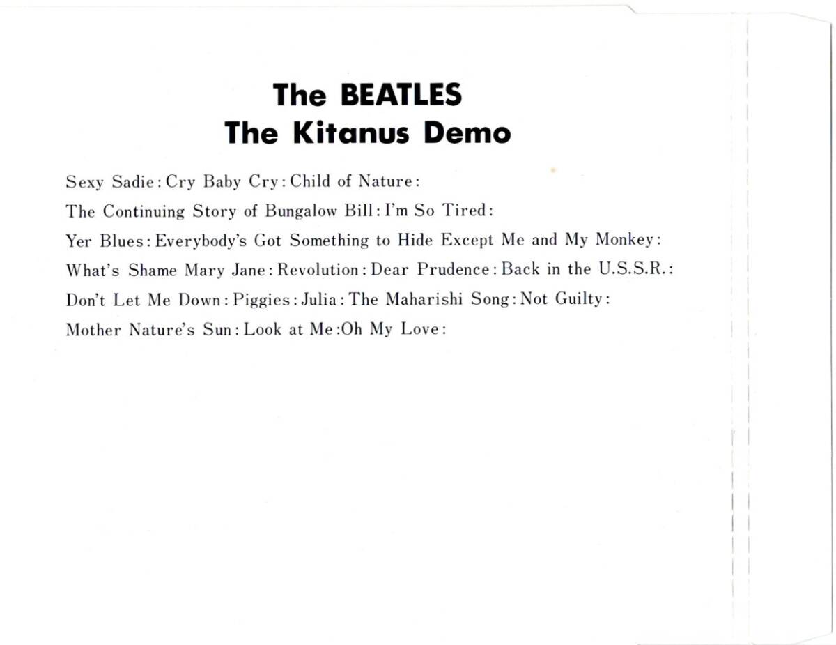 The Kitanus Demo CD Off White Limited Beatles Japan JPGR 1994 | Japansoundstore