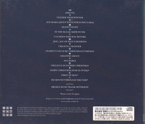 Sarah Brightman Winter Symphony CD Limited Ed Digipak Bonus Tracks Japan | Japansoundstore