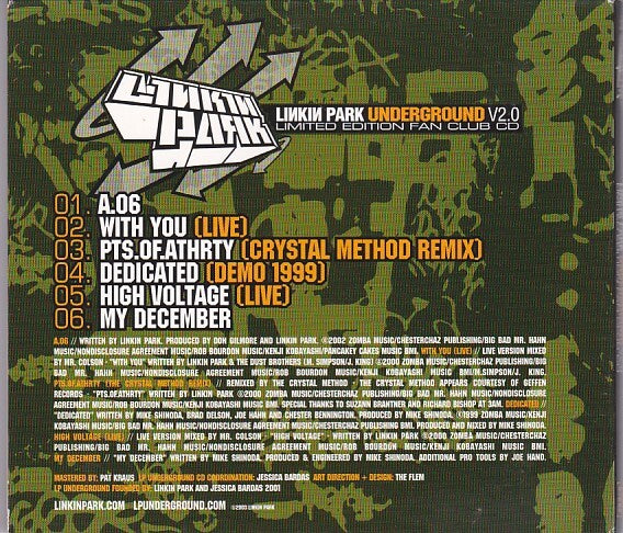 Linkin Park Underground V2.0 Fan Club Limited CD Used Rare Collectible | Japansoundstore