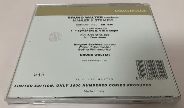 Walter Mahler Symphony No. 4 R. Strauss Don Juan ILUMGART ZECHFREET Out of Print | Japansoundstore