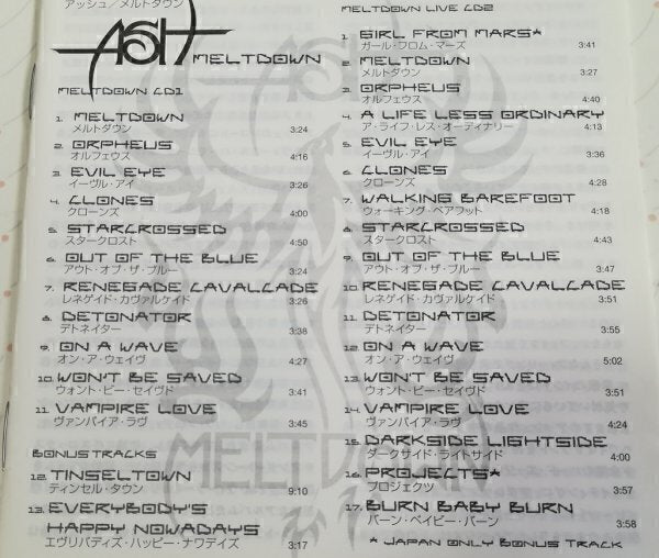 ASH Meltdown First Limited Edition 2CD Japan Obi Used Sony SICP-578 | Japansoundstore