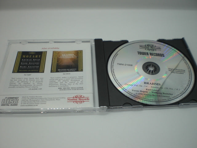 Brahms Clarinet Trio & Sonatas Karl Leister 1992 British Tower Records Used | Japansoundstore