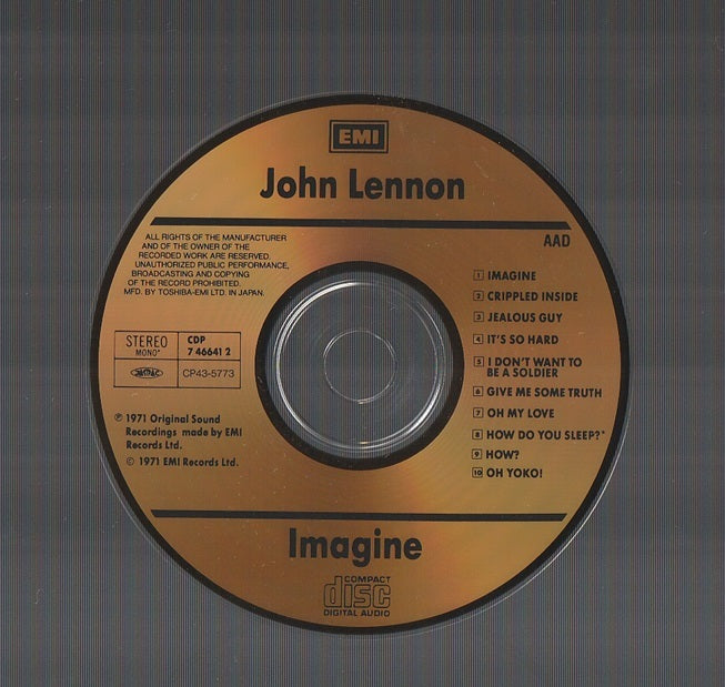 John Lennon Imagine 24K Gold CD Limited Edition, Obi, Used | Japansoundstore