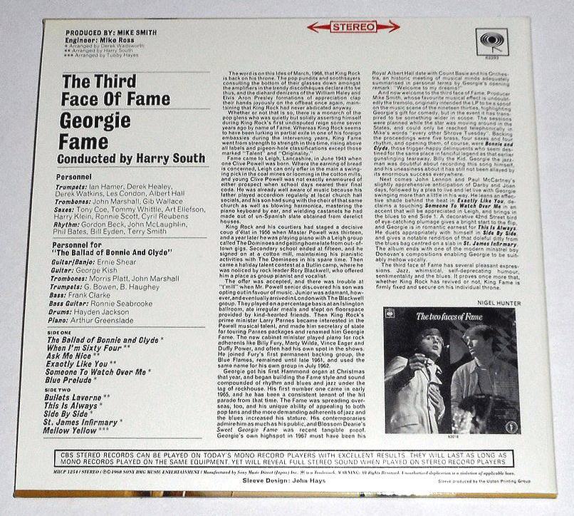 Georgie Fame The Third Face of Fame Paper Jacket 2006 Remastered Jazz Pop Used | Japansoundstore