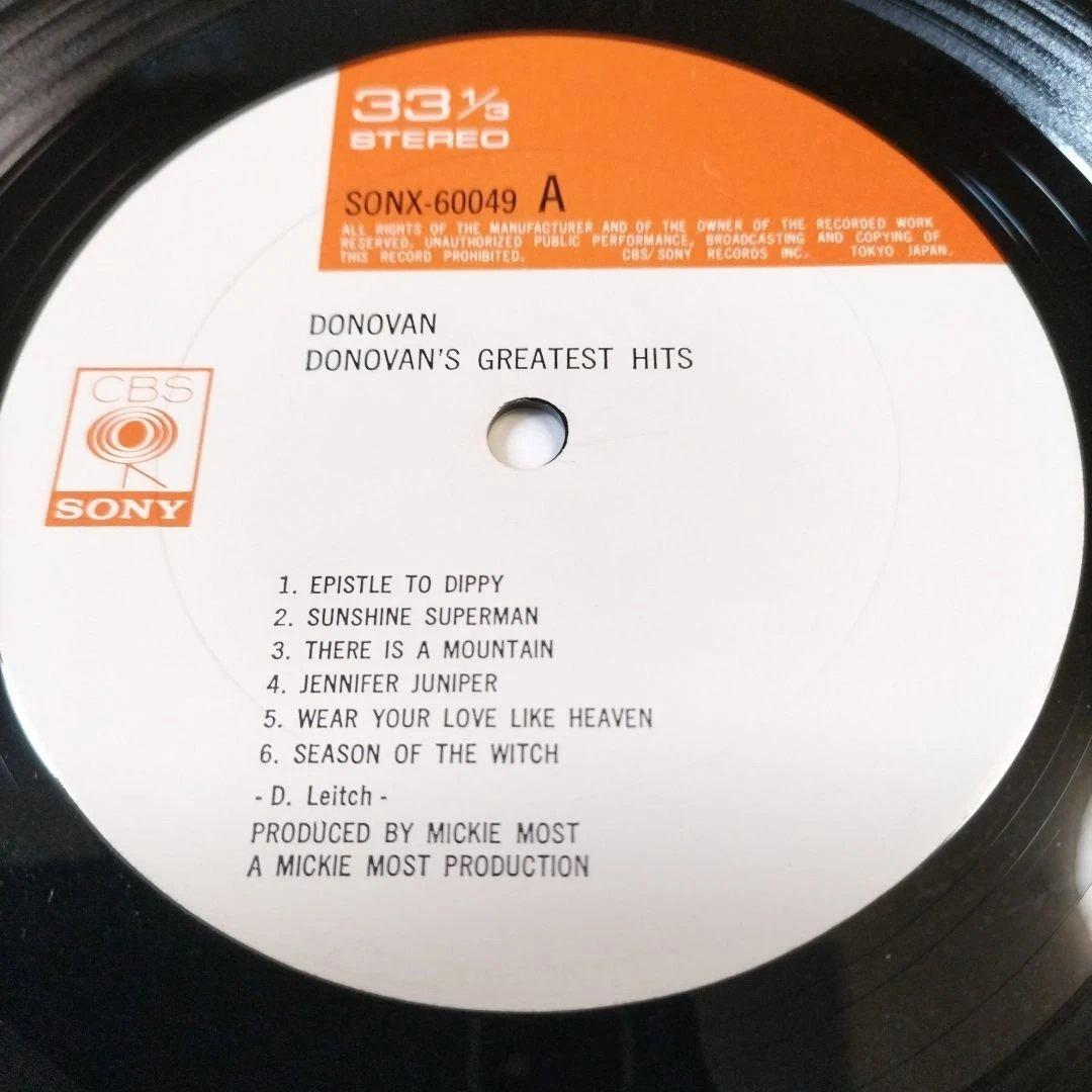 Donovan's Greatest Hits 1969 Japan Vinyl LP SONX 60049 Psych Folk Rock