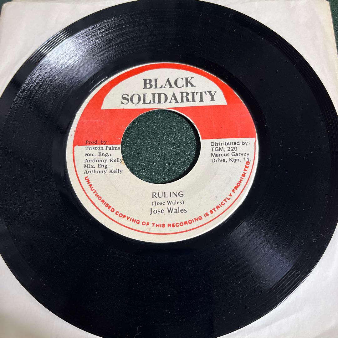 Jose Wales - Ruling 7" Vinyl Single Black Solidarity Jamaica Dancehall Reggae