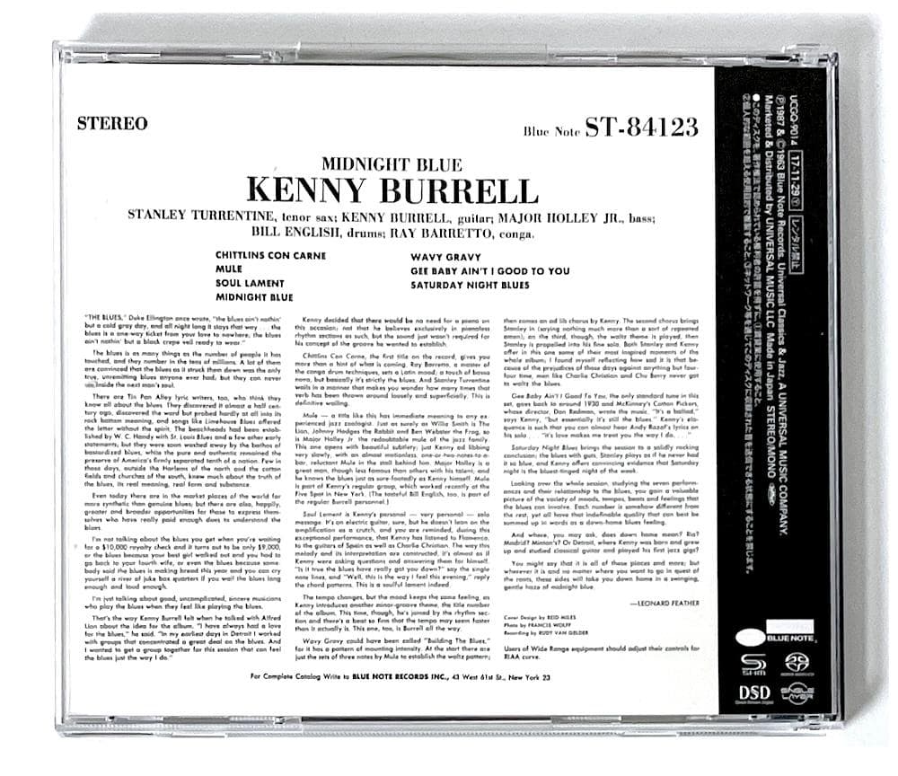Kenny Burrell Midnight Blue SACD SHM Limited Edition Out of Print Used | Japansoundstore