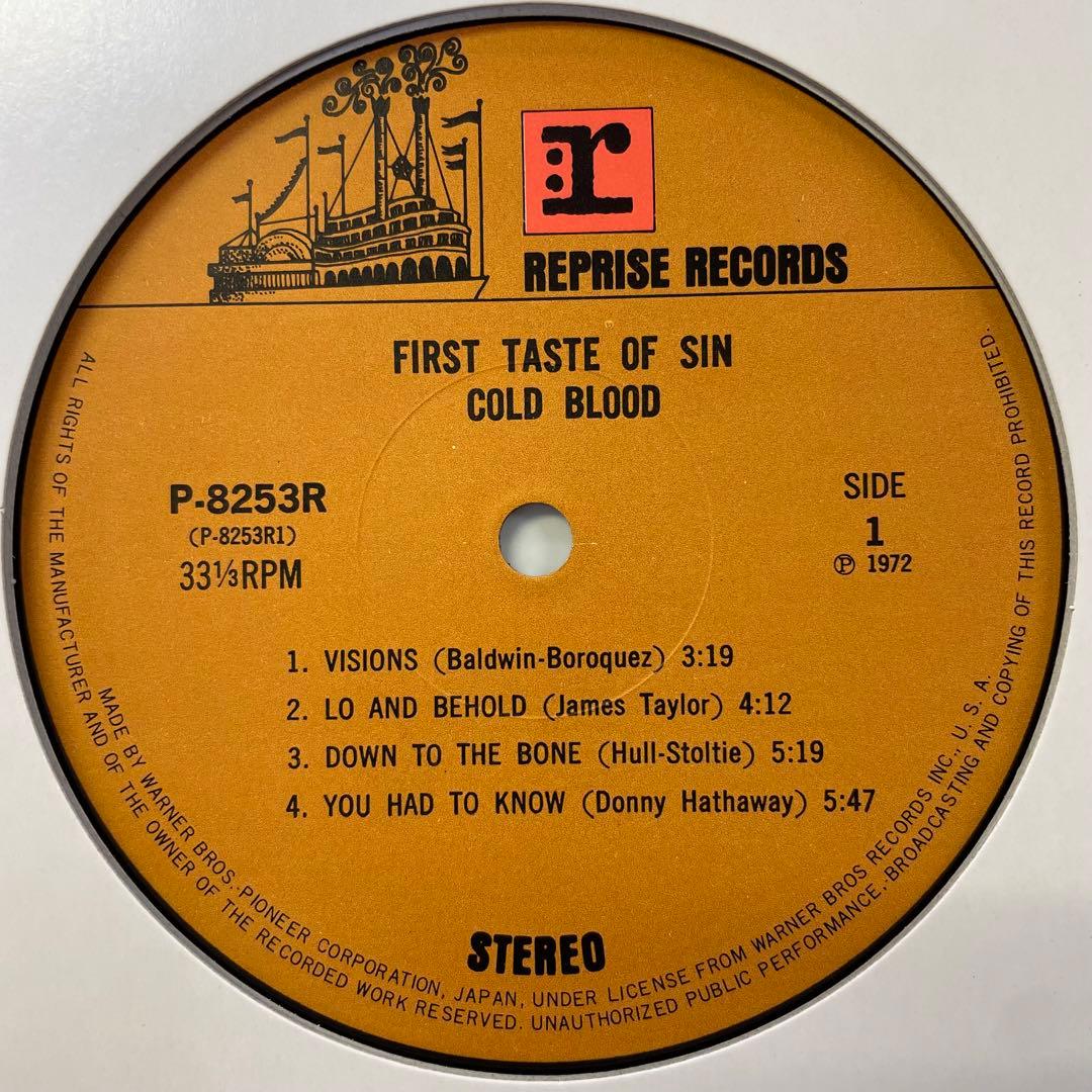 Cold Blood First Taste Of Sin LP Japan Original P-8253R Vinyl Obi Tag Insert
