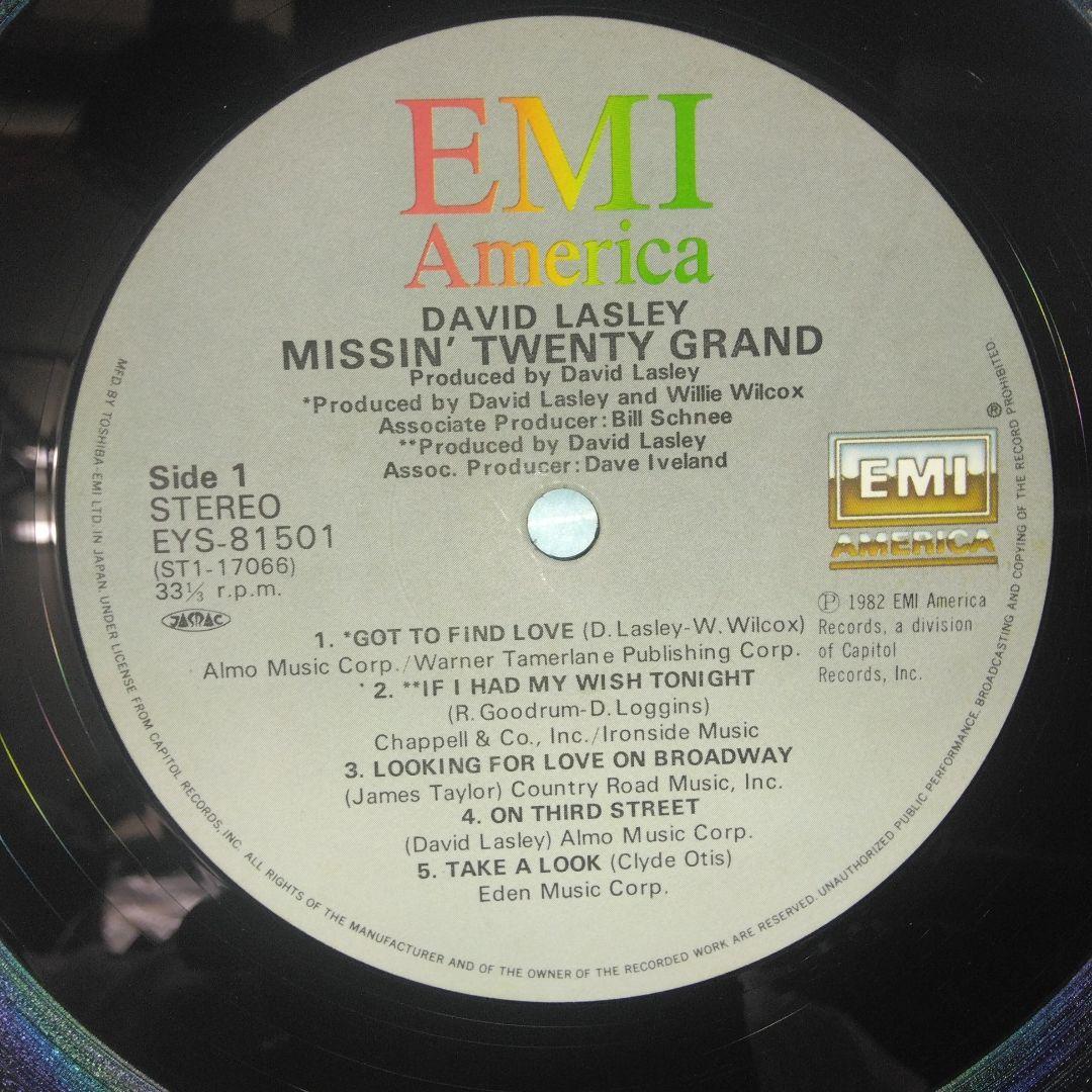 David Lasley - Missin' Twenty Grand LP Japan 1982 AOR Blue-Eyed Soul