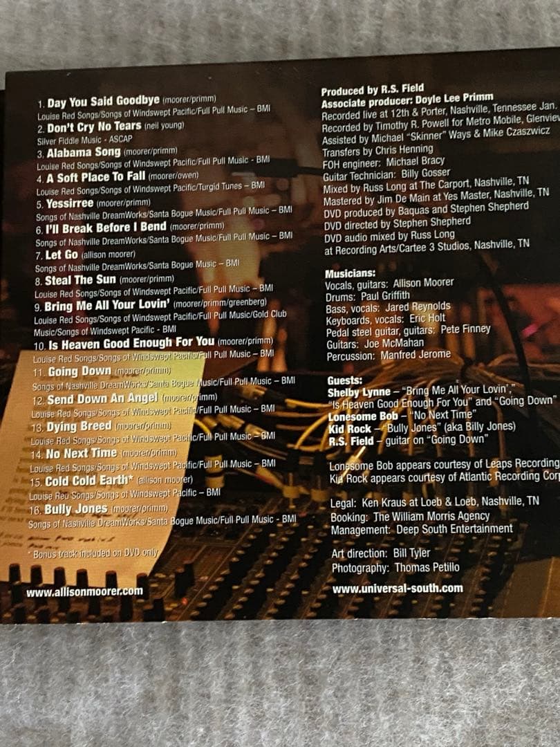 Allison Moorer - Show (Limited Edition 2-Disc CD+DVD) Live 2003 Concert Set