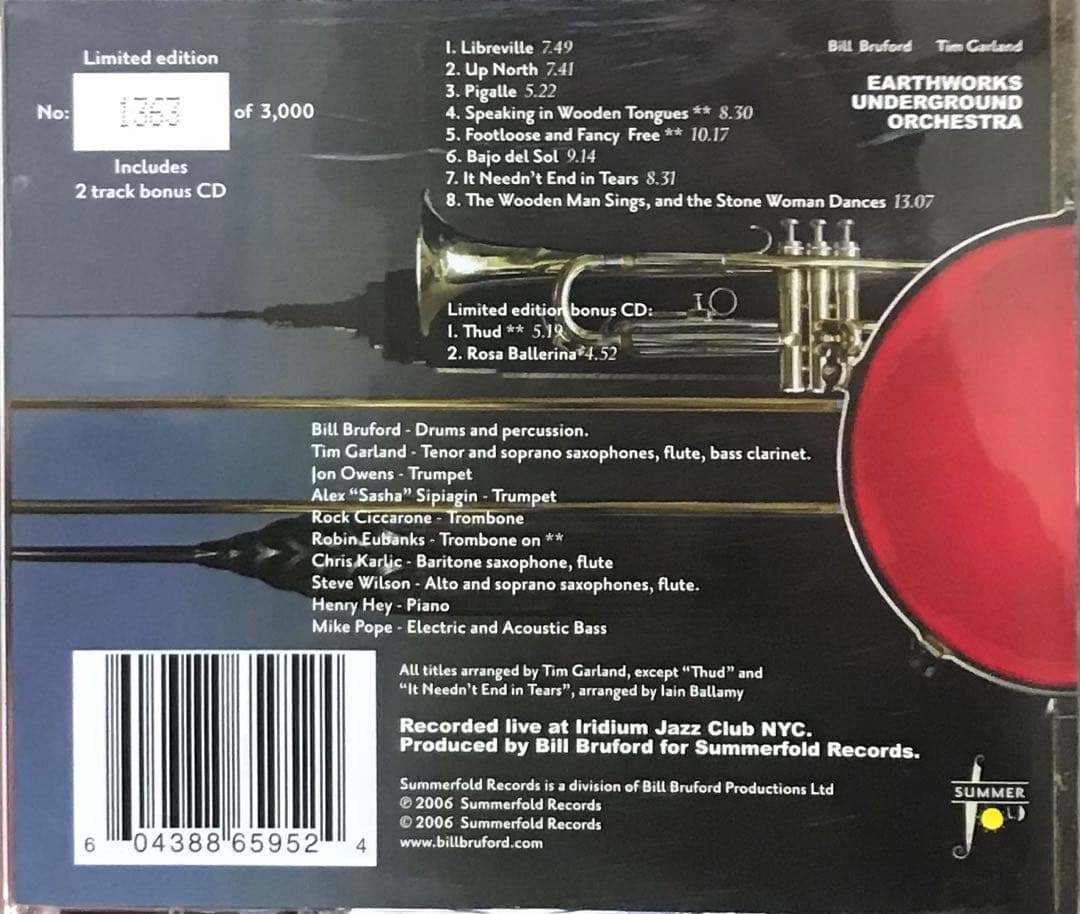 Earthworks Underground Orchestra Bill Bruford & Tim Garland Limited Edition Used | Japansoundstore