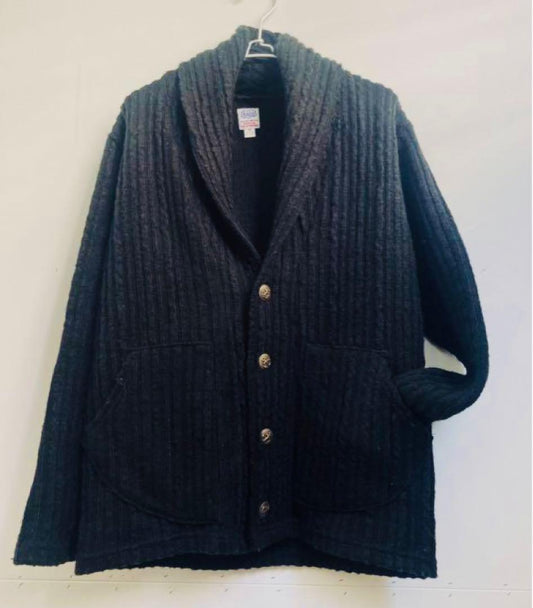 US RAGS Shawl Collar Knit Cardigan Made in USA Black M Size Used | Japansoundstore