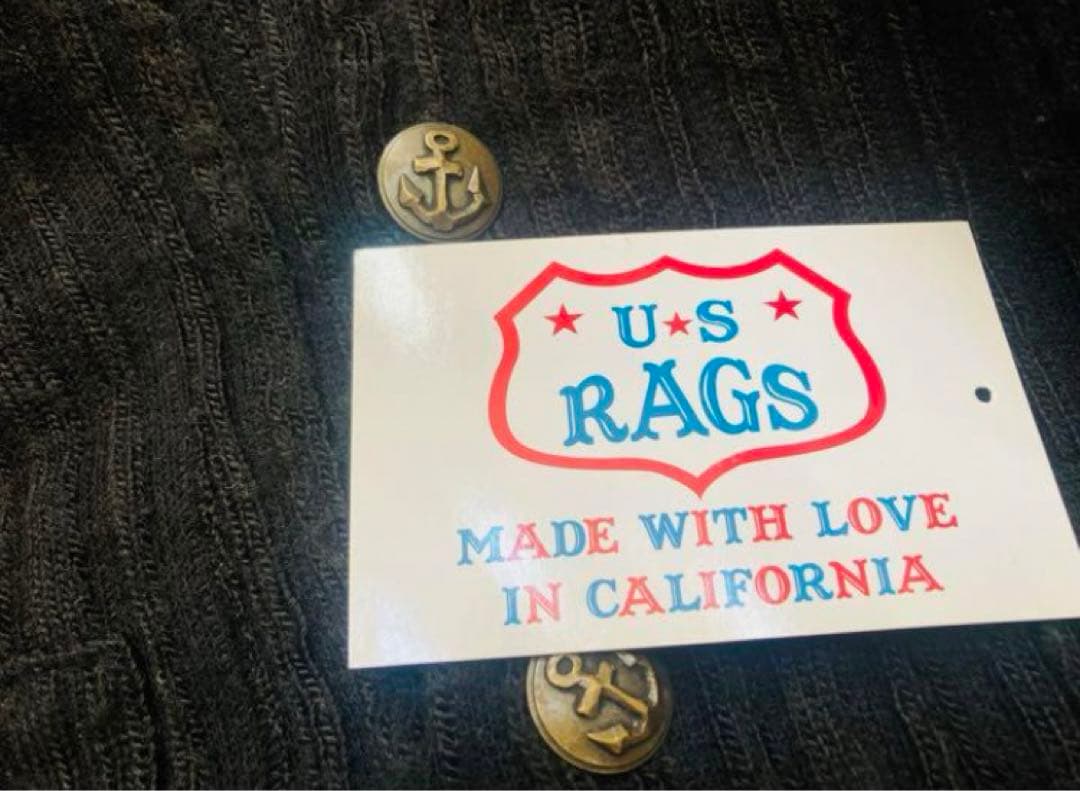 US RAGS Shawl Collar Knit Cardigan Made in USA Black M Size Used | Japansoundstore