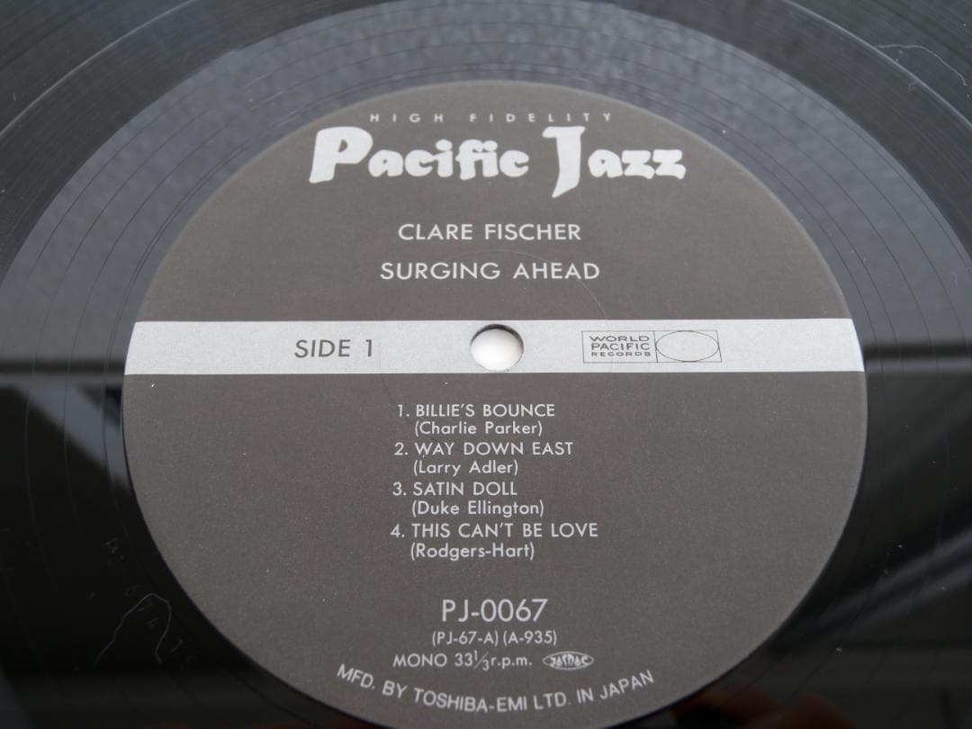 Clare Fischer - Surging Ahead LP Vinyl 1992 Japan Reissue Pacific Jazz PJ-0067