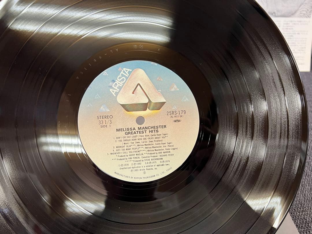 Melissa Manchester Greatest Hits LP Japan 1983 Arista Obi 25RS-179 AOR Pop
