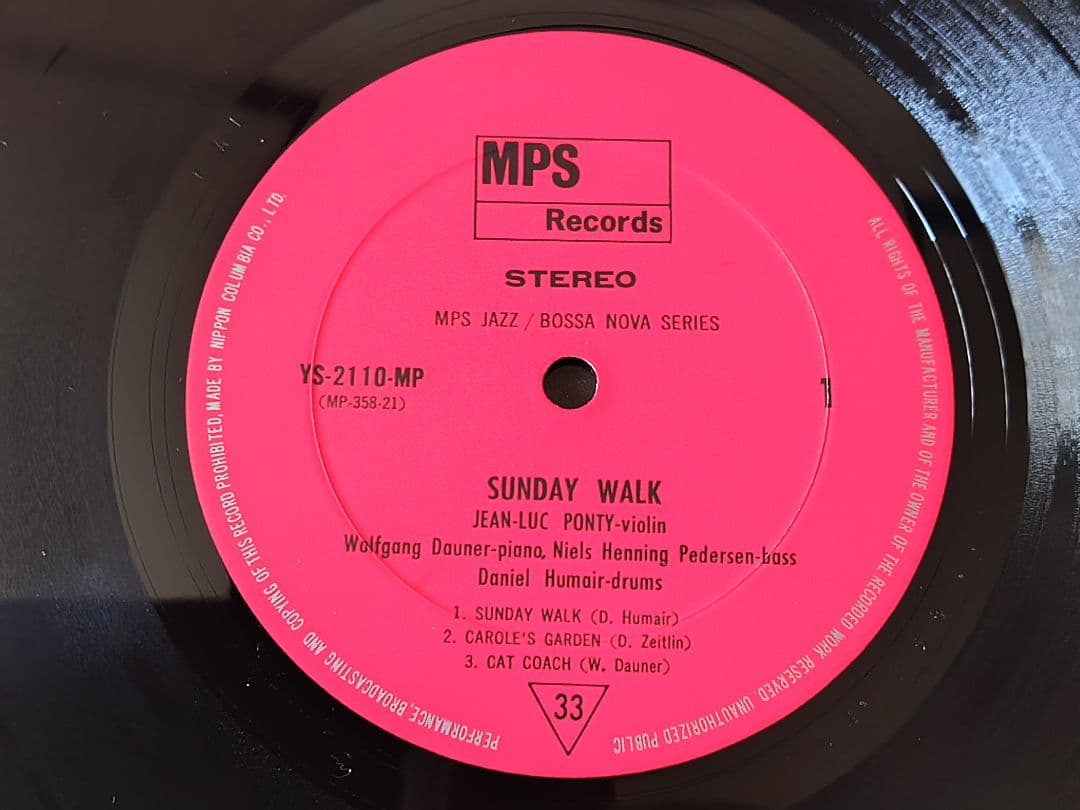 Jean-Luc Ponty Quartet - Sunday Walk LP Japan MPS Jazz Violin Fusion