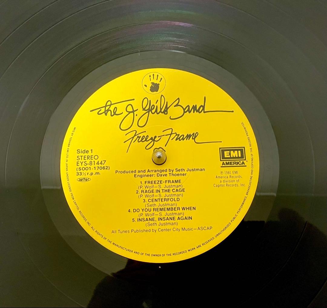 The J. Geils Band - Freeze-Frame LP 1981 Japan Pressing Vinyl Record with Obi