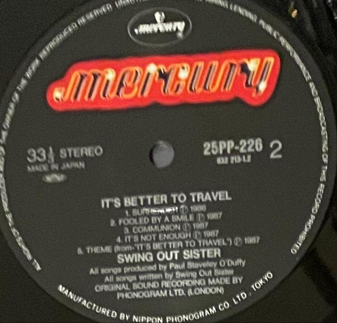 Swing Out Sister - It's Better To Travel Vinyl LP Japan 1987 Original w/ Obi