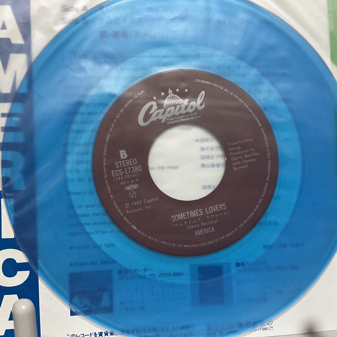 America - The Border - Rare Japan Blue Vinyl 7" Single Record 1983