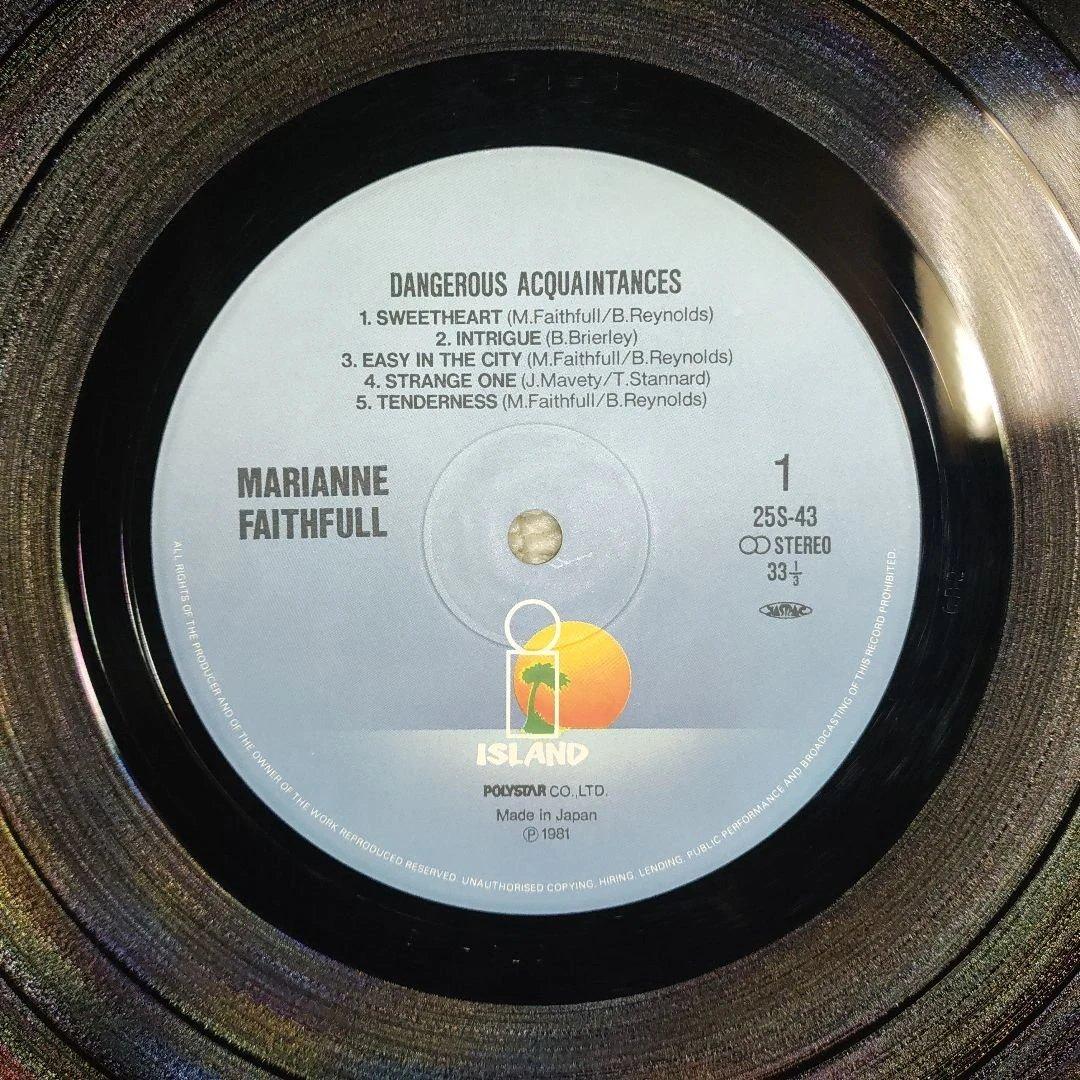 Marianne Faithfull - Dangerous Acquaintances LP Japan 1981 Vinyl Record w/ Obi