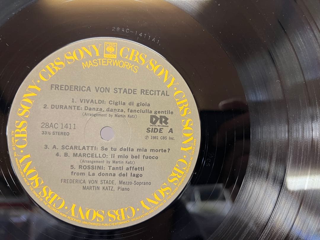Frederica von Stade Live! LP 1981 Japan Classical CBS/Sony 28AC1411 1A1/1A1
