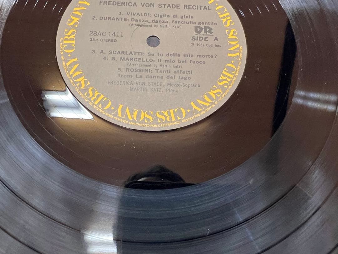 Frederica von Stade Live! LP 1981 Japan Classical CBS/Sony 28AC1411 1A1/1A1
