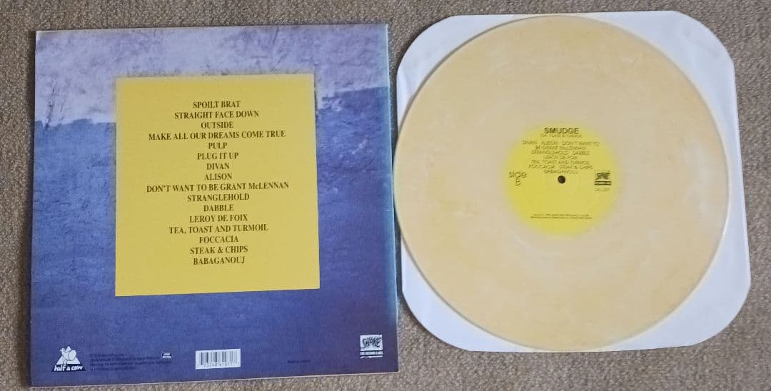 Smudge - Tea, Toast & Turmoil LP Rare Yellow Marble Colored Vinyl Indie Pop