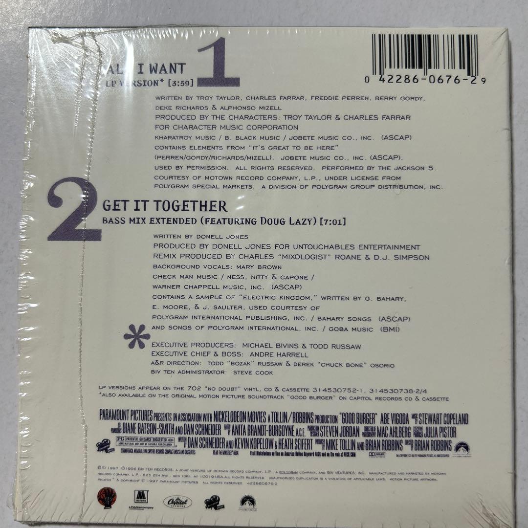 702 - All I Want CD Single, 1997 US Release, Good Burger Soundtrack