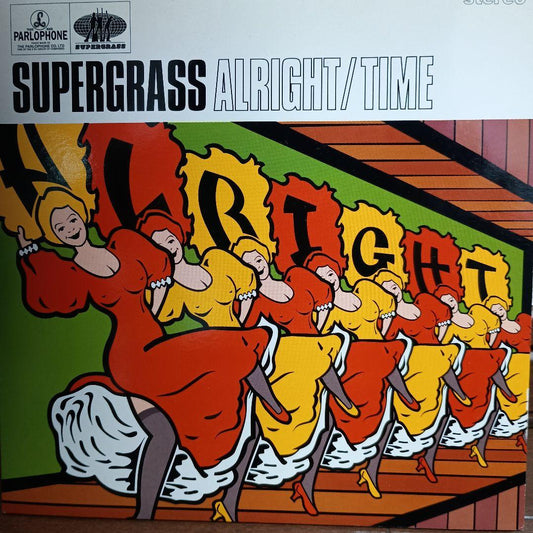 Supergrass Alright / Time 7" Vinyl Single Rare Orange Color Disc Britpop