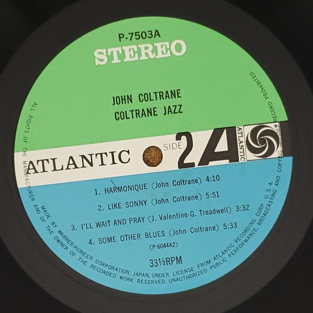 John Coltrane - Coltrane Jazz Japan LP P-7503A with Obi Jazz Vinyl Record